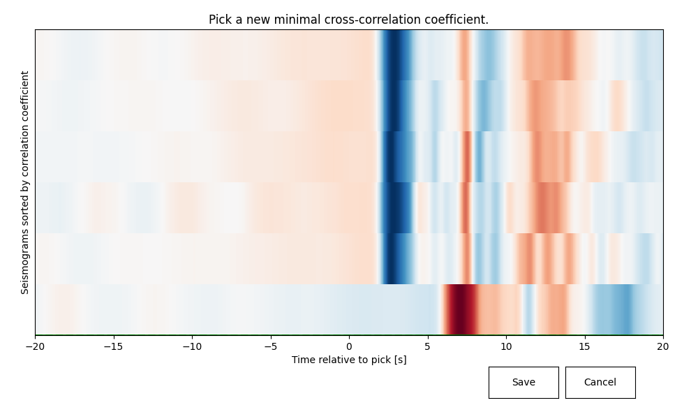 Picking a new time window in stack