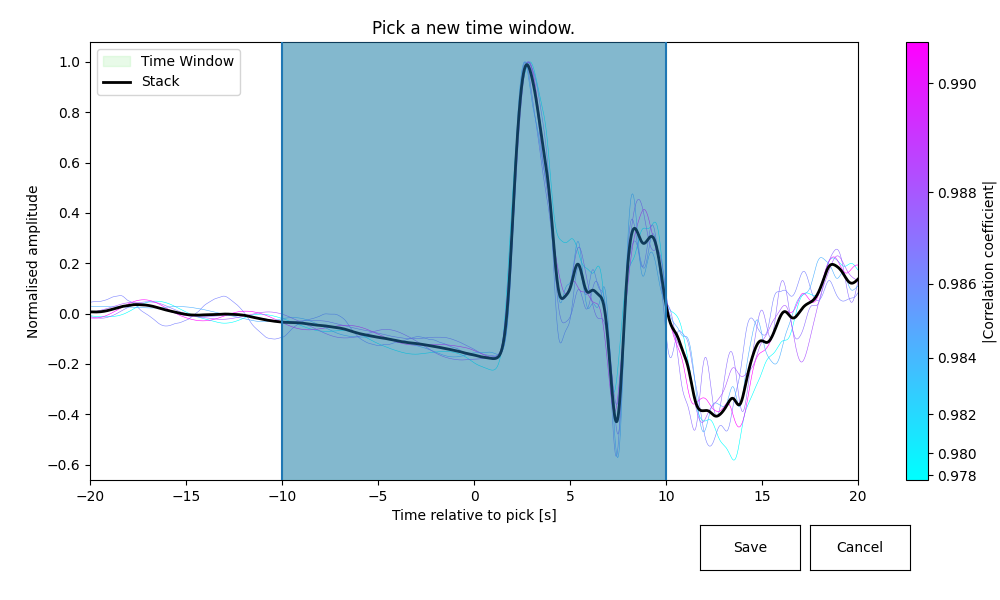 Picking a new time window