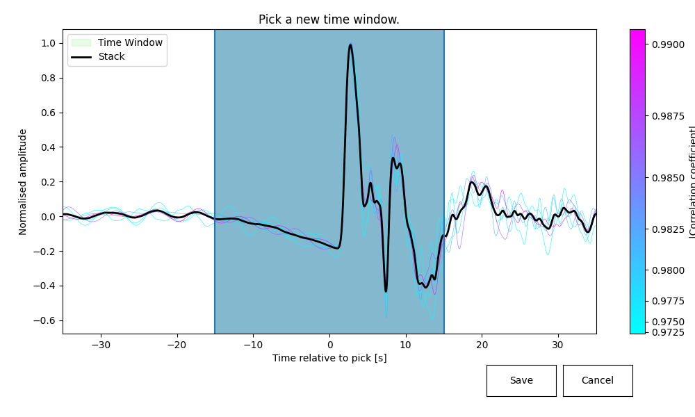 Picking a new time window